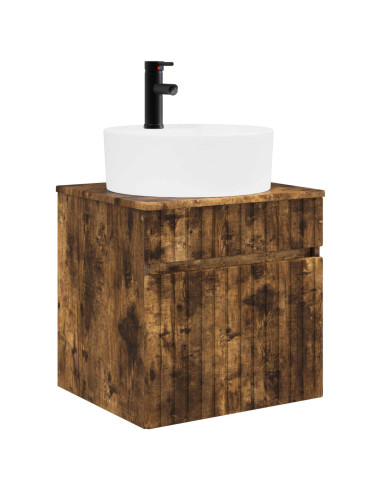 Set di Armadi da Bagno 3 pz Rovere Fumo 49 x 44,5 x 65 cm