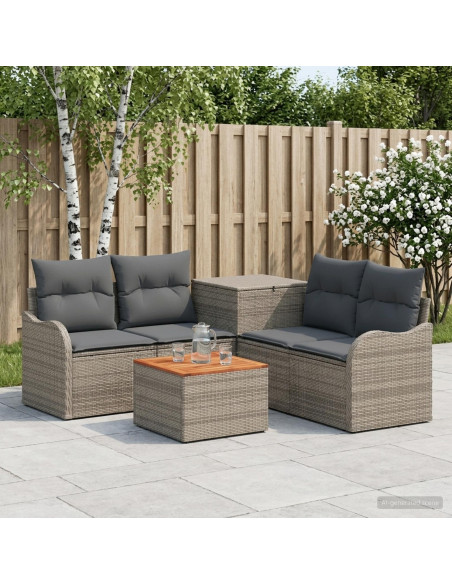 Set di divani 6 pz Grigio e Grigio Scuro