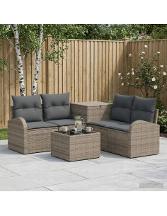 Set di divani 6 pz Grigio e Grigio Scuro