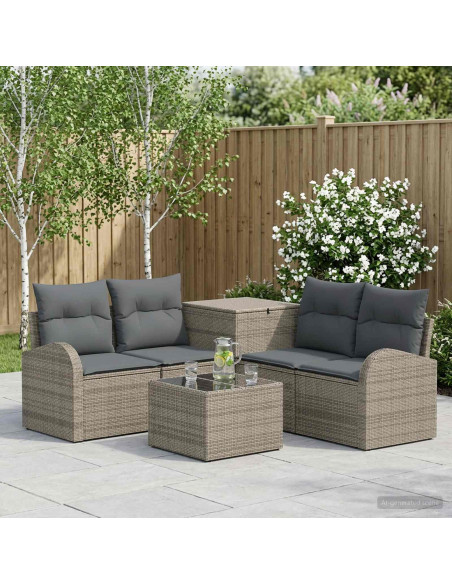 Set di divani 6 pz Grigio e Grigio Scuro