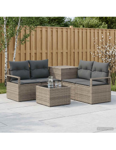 Set di divani 6 pz Grigio e Grigio Scuro