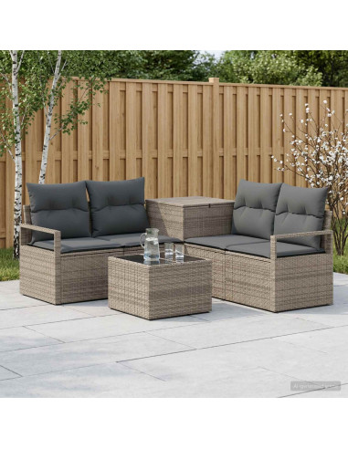 Set di divani 6 pz Grigio e Grigio Scuro