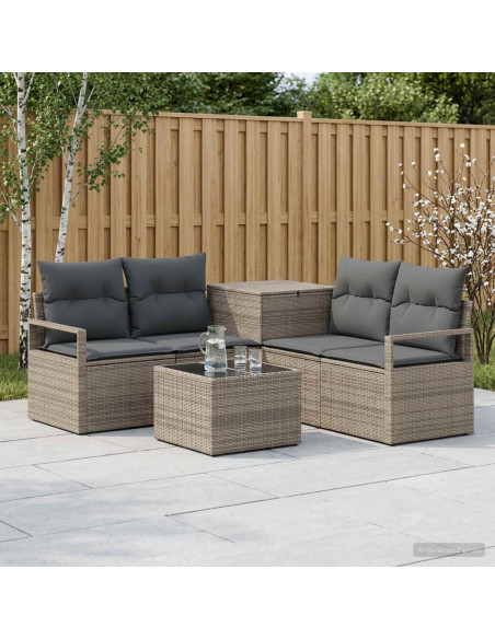 Set di divani 6 pz Grigio e Grigio Scuro