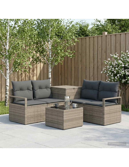 Set di divani 6 pz Grigio e Grigio Scuro