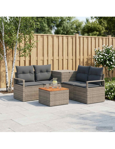 Set di divani 6 pz Grigio e Grigio Scuro