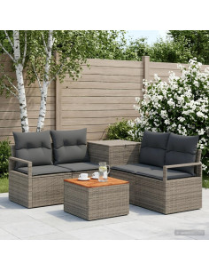 Set di divani 6 pz Grigio e Grigio Scuro
