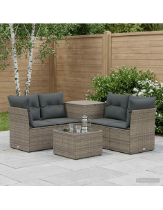 Set di divani 6 pz Grigio e Grigio Scuro