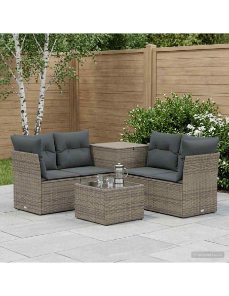 Set di divani 6 pz Grigio e Grigio Scuro