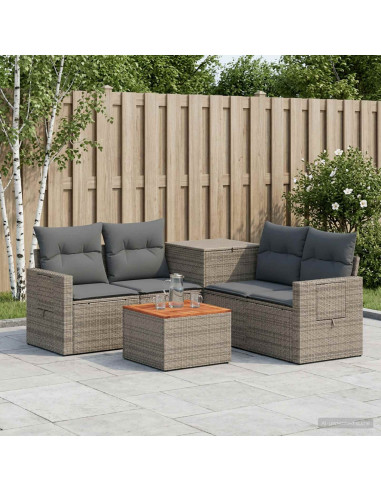 Set di divani 6 pz Grigio e Grigio Scuro