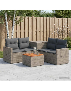 Set di divani 6 pz Grigio e Grigio Scuro