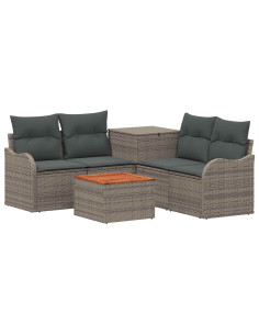 Set di divani 6 pz Grigio e Grigio Scuro 2