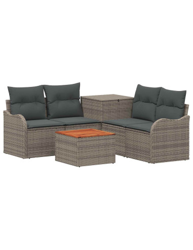 Set di divani 6 pz Grigio e Grigio Scuro