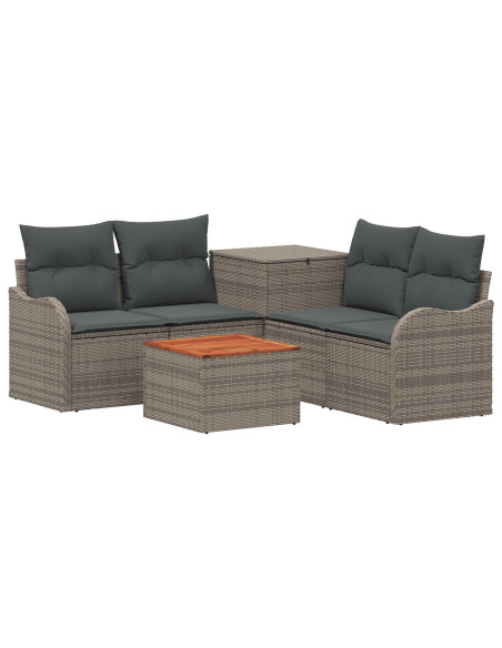 Set di divani 6 pz Grigio e Grigio Scuro