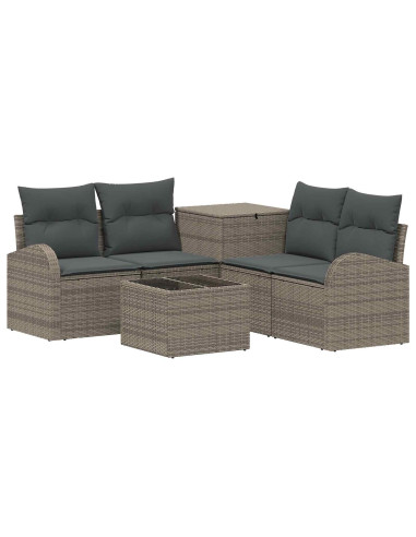 Set di divani 6 pz Grigio e Grigio Scuro