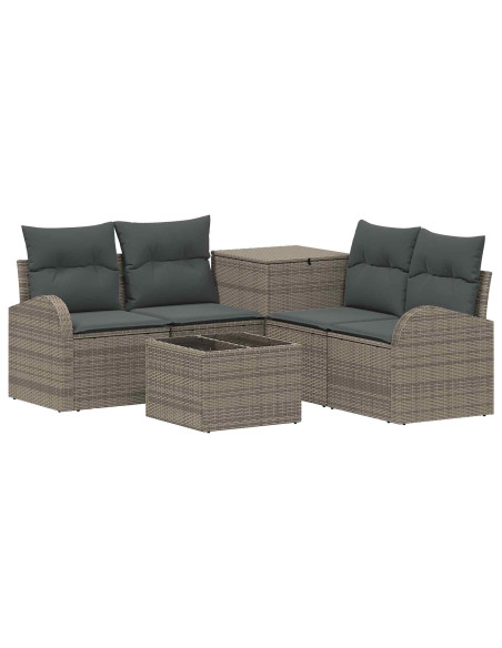 Set di divani 6 pz Grigio e Grigio Scuro