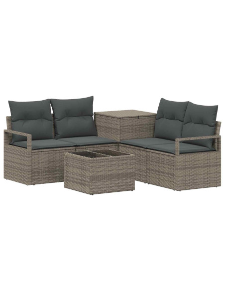 Set di divani 6 pz Grigio e Grigio Scuro