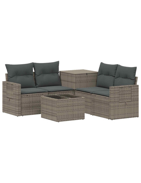 Set di divani 6 pz Grigio e Grigio Scuro