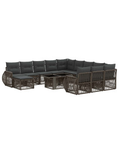 Set Divano da Giardino 13 pz Grigio e Grigio Scuro polyrattan 2