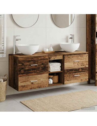 Set di Armadi da Bagno 3 pz Legno antico 49,5 x 35 x 63 cm