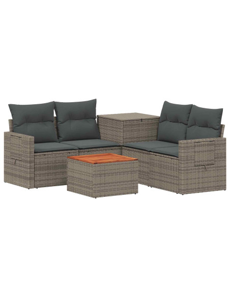 Set di divani 6 pz Grigio e Grigio Scuro