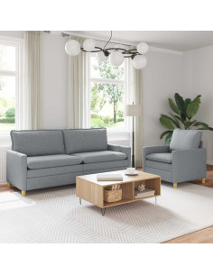 Set di divani 2 pz Grigio Chiaro Tessuto