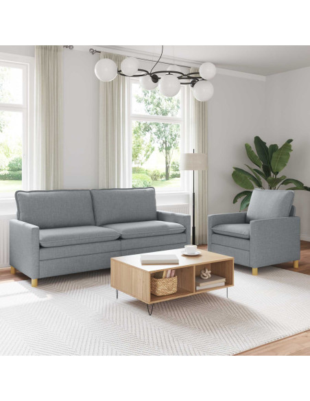 Set di divani 2 pz Grigio Chiaro Tessuto
