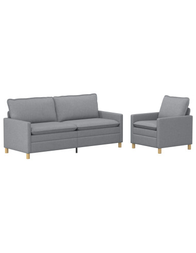 Set di divani 2 pz Grigio Chiaro Tessuto