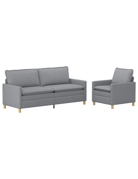 Set di divani 2 pz Grigio Chiaro Tessuto