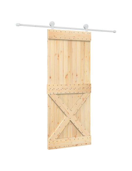 Porta scorrevole Naturale e Bianco 85 x 210 cm