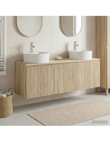 Set di Armadi da Bagno 3 pz Rovere Sonoma 49,5 x 44,5 x 65 cm