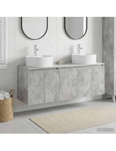 Set di Armadi da Bagno 3 pz Grigio Cemento 49,5 x 44,5 x 65 cm