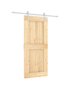 Porta scorrevole Naturale e Bianco 90 x 210 cm 2