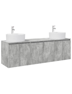 Set di Armadi da Bagno 3 pz Grigio Cemento 49,5 x 44,5 x 65 cm 2