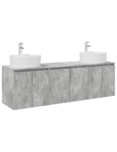 Set di Armadi da Bagno 3 pz Grigio Cemento 49,5 x 44,5 x 65 cm