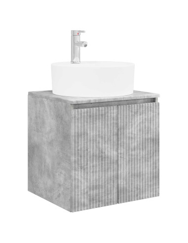 Set di Armadi da Bagno 3 pz Grigio Cemento 49,5 x 44,5 x 65 cm
