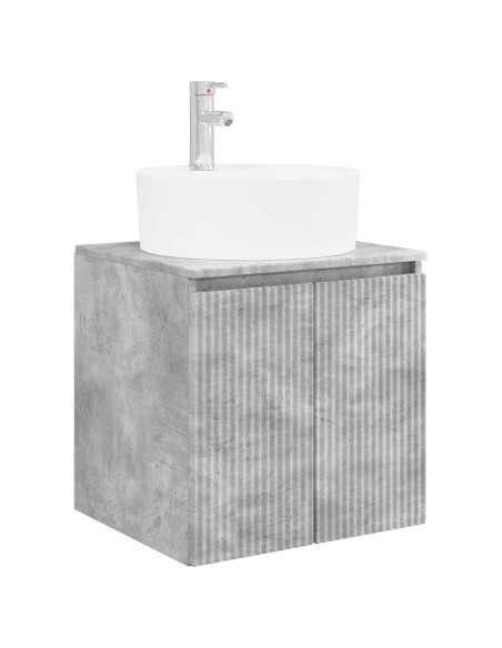 Set di Armadi da Bagno 3 pz Grigio Cemento 49,5 x 44,5 x 65 cm