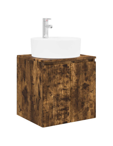 Set di Armadi da Bagno 3 pz Rovere Fumo 49,5 x 44,5 x 65 cm