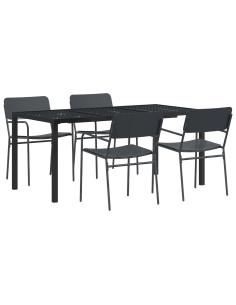 Set Mobili da Esterno 5 pz Antracite Acciaio 2