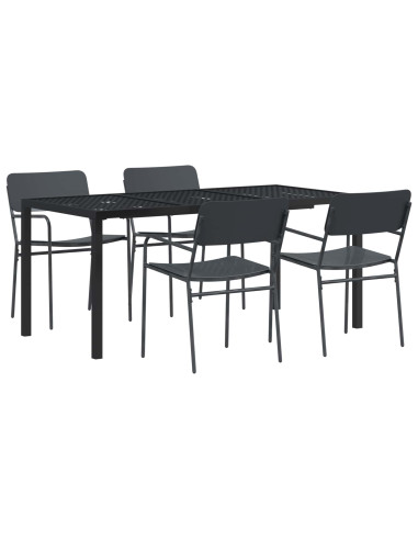 Set Mobili da Esterno 5 pz Antracite Acciaio