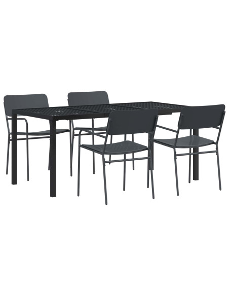 Set Mobili da Esterno 5 pz Antracite Acciaio