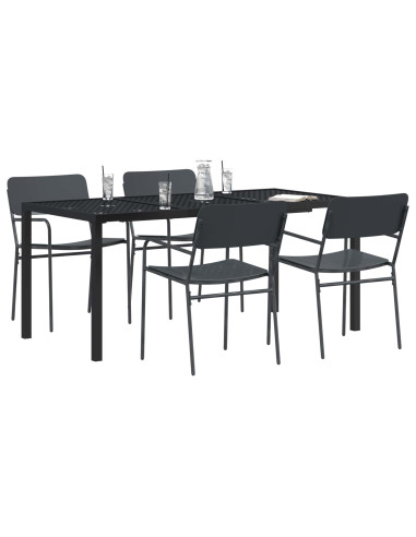 Set Mobili da Esterno 5 pz Antracite Acciaio