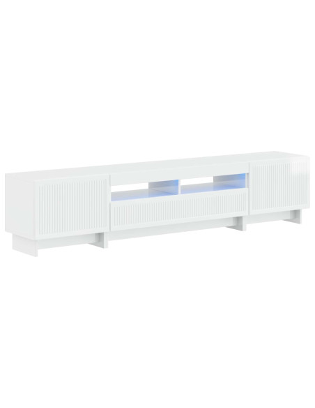 Mobile TV LED a 5 pezzi Bianco Lucido Legno ingegnerizzato