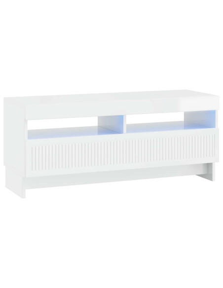 Mobile TV LED a 5 pezzi Bianco Lucido Legno ingegnerizzato