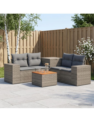 Set di divani 6 pz Grigio e Grigio Scuro