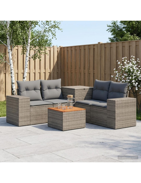 Set di divani 6 pz Grigio e Grigio Scuro