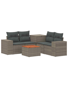 Set di divani 6 pz Grigio e Grigio Scuro 2