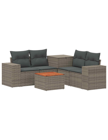 Set di divani 6 pz Grigio e Grigio Scuro