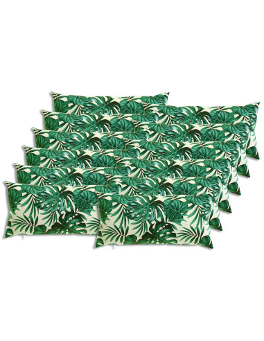 Federa 12 pcs HEERLEN Motivo a Foglie 40 x 80 cm Poliestere