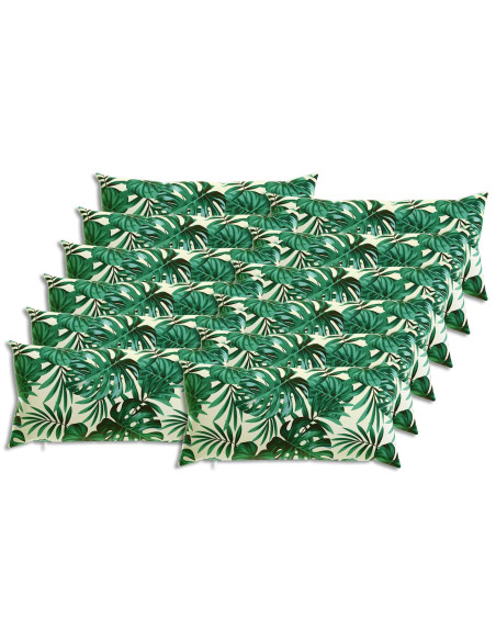Federa 12 pcs HEERLEN Motivo a Foglie 40 x 80 cm Poliestere