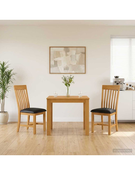 Set da pranzo 3 pz Nero Legno di Quercia Massello